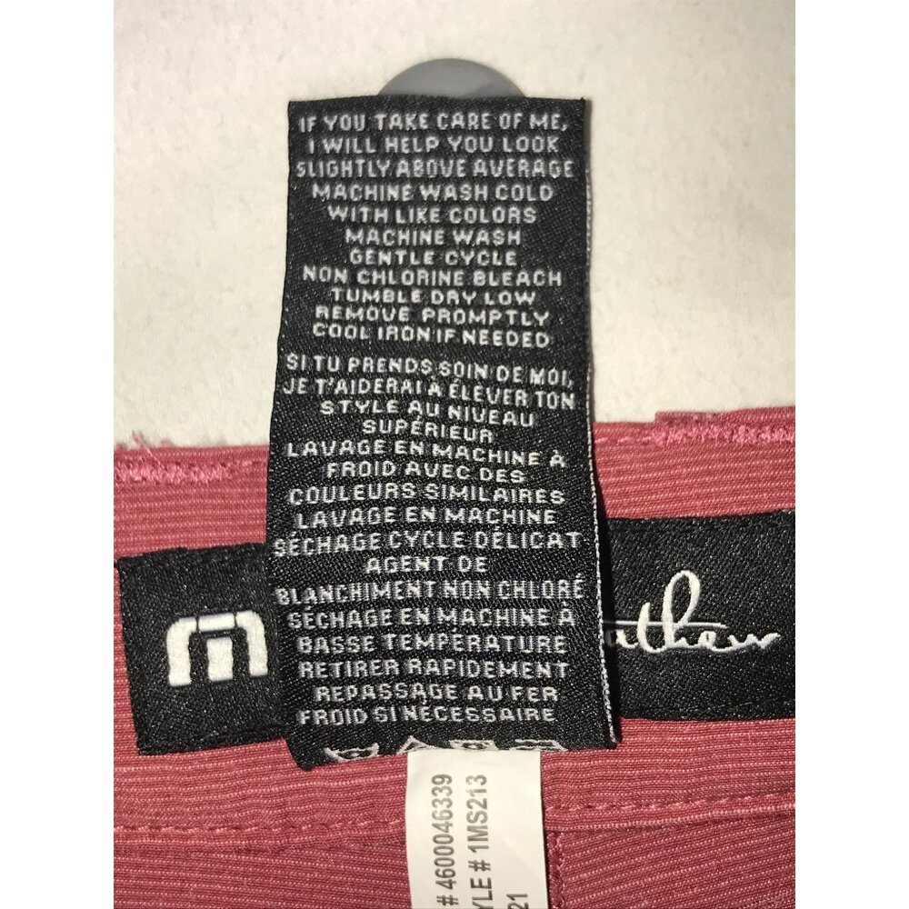 Travis Mathew Men's Watermelon Red Bermuda Golf Shorts - Picture 8 of 8